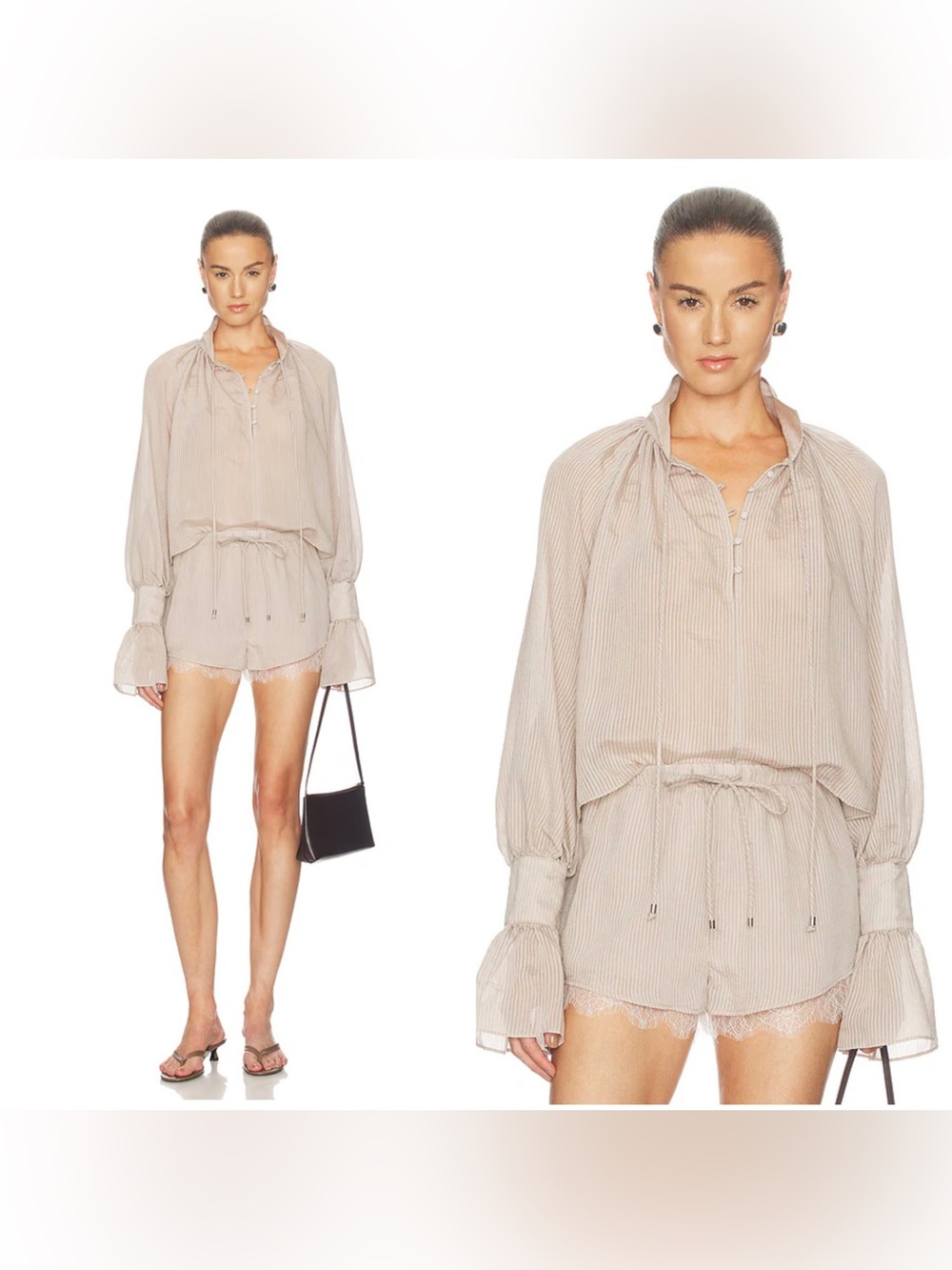 NWT Camila Coelho Amaya Top in Stone Stripe